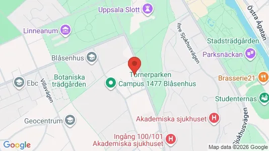Affärslokaler att hyra i Uppsala - kort over placeringen