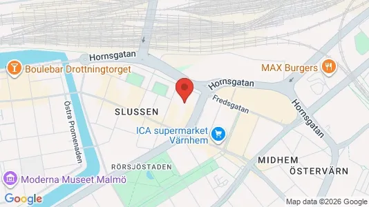 Kontorslokaler att hyra i Malmö Centrum - kort over placeringen