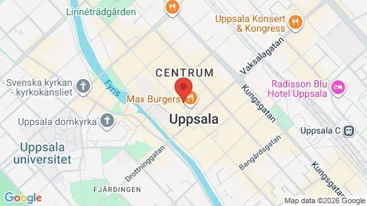 Affärslokaler att hyra i Uppsala - kort over placeringen