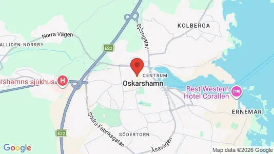 Affärslokaler att hyra i Oskarshamn - kort over placeringen