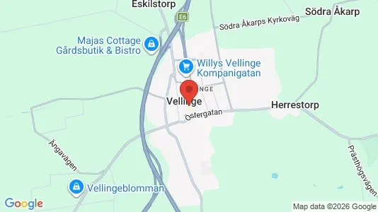 Lagerlokaler att hyra i Vellinge - kort over placeringen