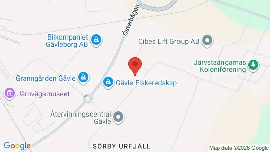 Kontorslokaler att hyra i Gävle - kort over placeringen