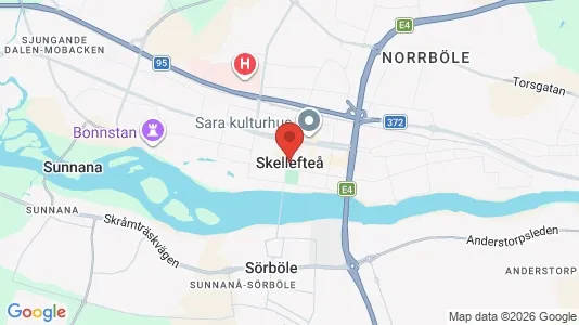 Industrilokaler att hyra i Skellefteå - kort over placeringen