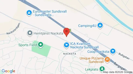 Kontorslokaler att hyra i Sundsvall - kort over placeringen