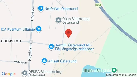 Kontorslokaler att hyra i Östersund - kort over placeringen