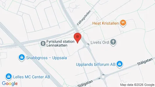 Kontorslokaler att hyra i Uppsala - kort over placeringen