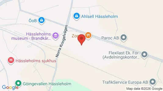 Lagerlokaler att hyra i Hässleholm - kort over placeringen