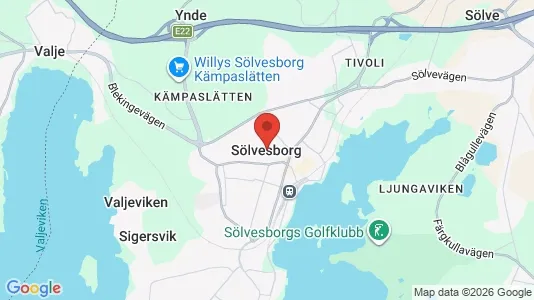 Lagerlokaler att hyra i Sölvesborg - kort over placeringen