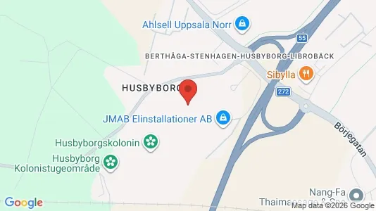 Industrilokaler att hyra i Uppsala - kort over placeringen