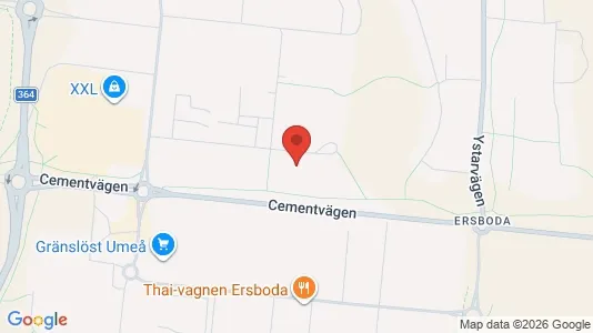 Affärslokaler att hyra i Umeå - kort over placeringen