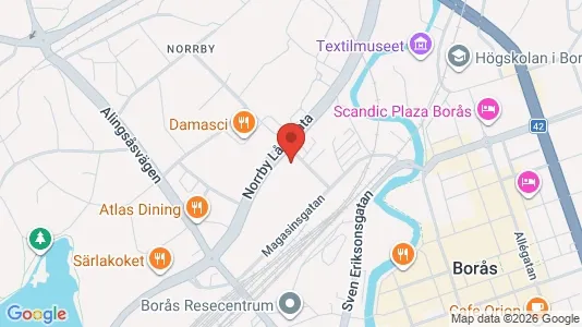 Kontorslokaler att hyra i Borås - kort over placeringen