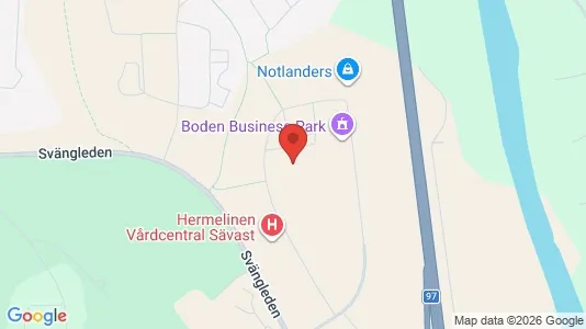 Kontorslokaler att hyra i Boden - kort over placeringen