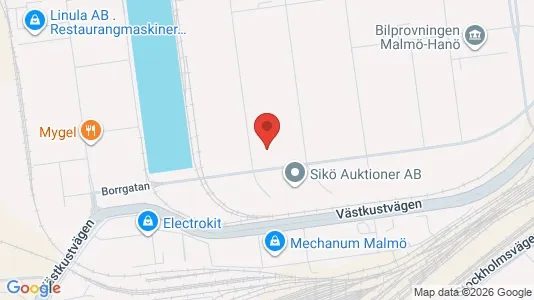 Lagerlokaler att hyra i Malmö Centrum - kort over placeringen