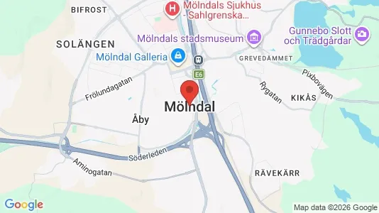 Affärslokaler att hyra i Mölndal - kort over placeringen