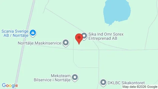 Industrilokaler att hyra i Norrtälje - kort over placeringen