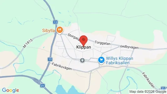 Industrilokaler att hyra i Klippan - kort over placeringen