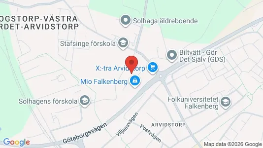 Industrilokaler att hyra i Falkenberg - kort over placeringen