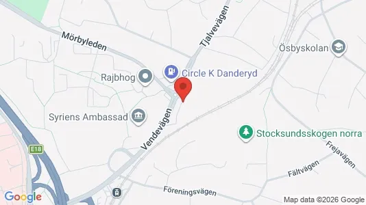Kontorslokaler att hyra i Danderyd - kort over placeringen