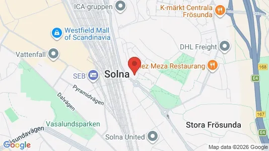 Affärslokaler att hyra i Solna - kort over placeringen