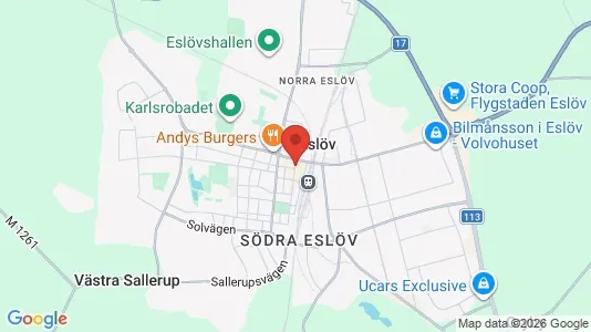 Industrilokaler att hyra i Eslöv - kort over placeringen