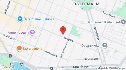 Affärslokaler att hyra i Östermalm - kort over placeringen