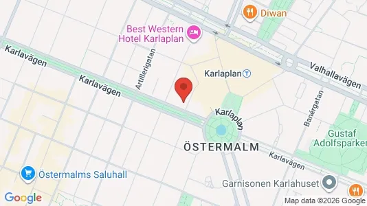 Kontorslokaler att hyra i Östermalm - kort over placeringen