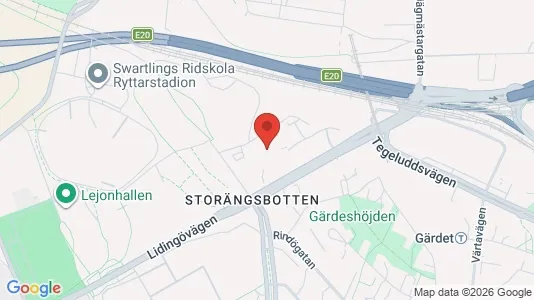 Kontorslokaler att hyra i Gärdet/Djurgården - kort over placeringen