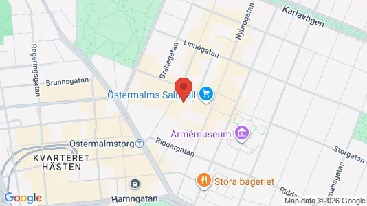 Kontorslokaler att hyra i Östermalm - kort over placeringen