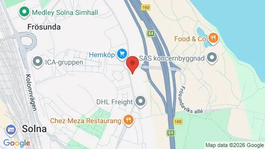 Kontorslokaler att hyra i Solna - kort over placeringen