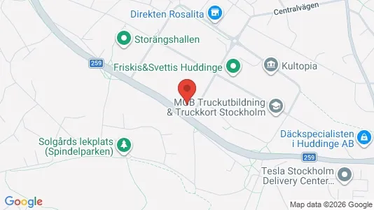 Kontorslokaler att hyra i Huddinge - kort over placeringen