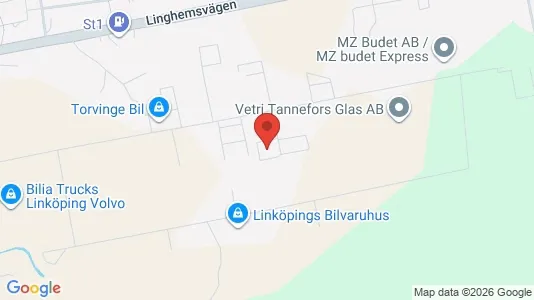 Industrilokaler att hyra i Linköping - kort over placeringen