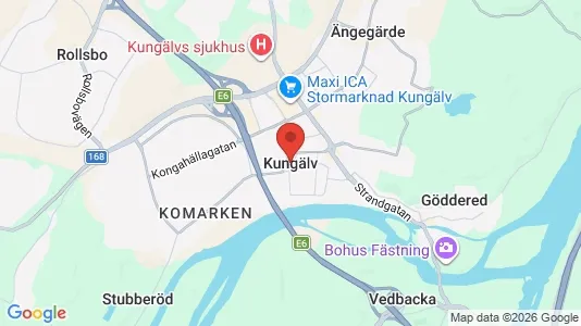 Affärslokaler att hyra i Kungälv - kort over placeringen