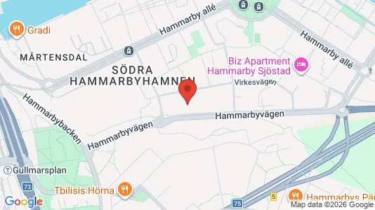 Kontorslokaler att hyra i Hammarbyhamnen - kort over placeringen