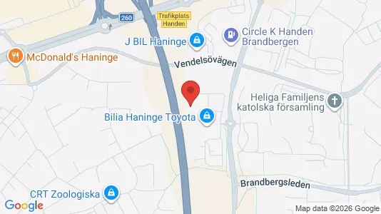 Coworking spaces att hyra i Haninge - kort over placeringen