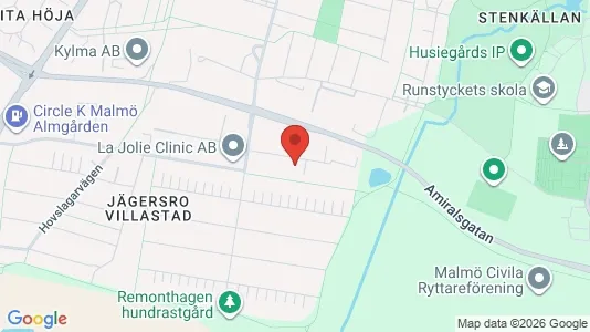 Kontorslokaler att hyra i Husie - kort over placeringen