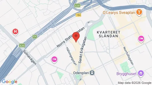 Kontorslokaler att hyra i Vasastan - kort over placeringen