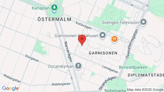 Kontorslokaler att hyra i Östermalm - kort over placeringen