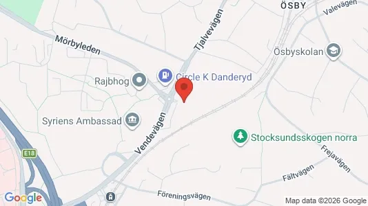 Kontorslokaler att hyra i Danderyd - kort over placeringen