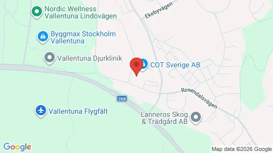 Kontorslokaler att hyra i Vallentuna - kort over placeringen