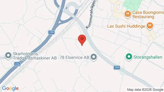 Kontorslokaler att hyra i Huddinge - kort over placeringen