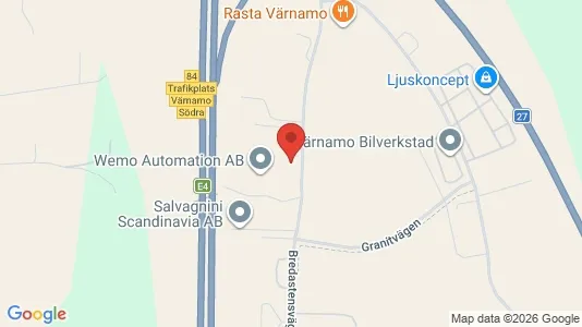 Industrilokaler att hyra i Värnamo - kort over placeringen