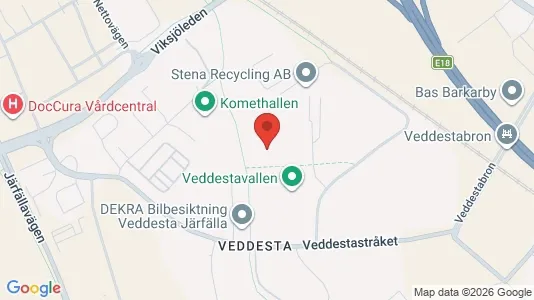 Industrilokaler att hyra i Järfälla - kort over placeringen