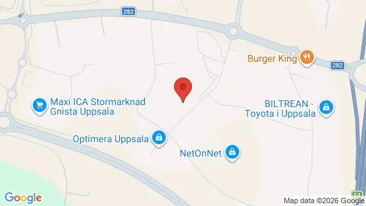 Industrilokaler att hyra i Uppsala - kort over placeringen