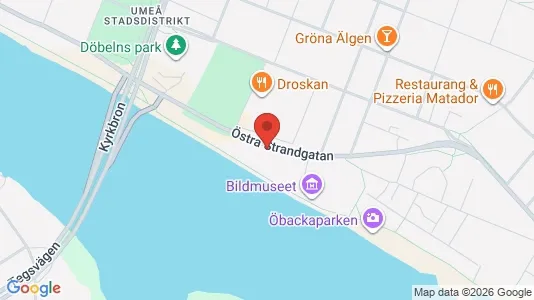 Kontorslokaler att hyra i Umeå - kort over placeringen