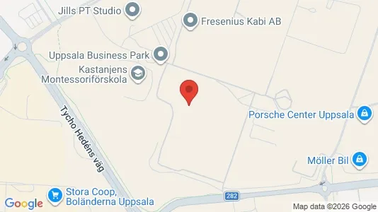 Industrilokaler att hyra i Uppsala - kort over placeringen