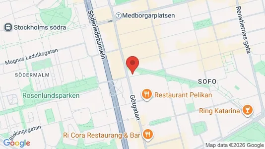 Kontorslokaler att hyra i Södermalm - kort over placeringen