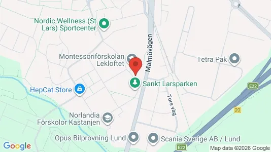 Kontorslokaler att hyra i Lund - kort over placeringen