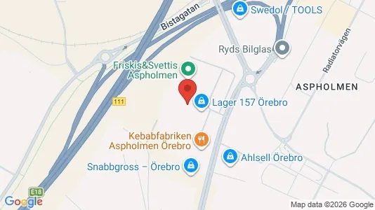 Lagerlokaler att hyra i Örebro - kort over placeringen