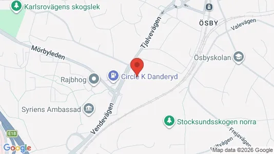Kontorslokaler att hyra i Danderyd - kort over placeringen