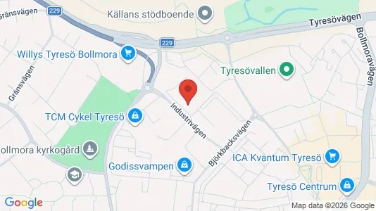 Affärslokaler att hyra i Tyresö - kort over placeringen
